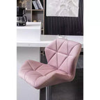 Tabouret de bar pivotant et réglable en hauteur en velours capitonné en losanges Breni de Roundhill Furniture, mauve, lot de 2