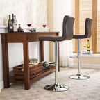 Tabourets de bar hydrauliques réglables modernes en cuir PU élégant Roundhill Furniture Swivel, marron, lot de 2