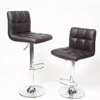 Tabourets de bar hydrauliques réglables modernes en cuir PU élégant Roundhill Furniture Swivel, marron, lot de 2