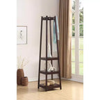 Porte-manteau Vassen de Roundhill Furniture avec étagères de rangement à 3 niveaux - Fini espresso
