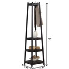 Porte-manteau Vassen de Roundhill Furniture avec étagères de rangement à 3 niveaux - Fini espresso