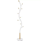 Porte-manteau sur pied en métal Arles de Roundhill Furniture - Blanc et Chêne