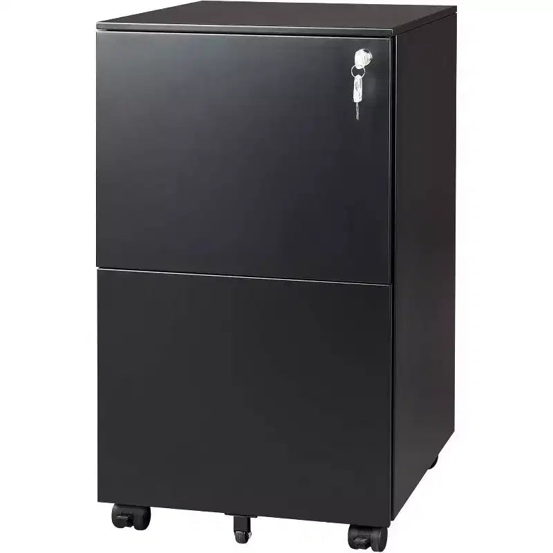 DEXYLLO 2-Drawer Mobile File Cabinet with Lock, Commercial Vertical Cabinet for Home Office,Under Desk Storage