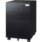 Caisson de bureau mobile à 3 tiroirs avec serrure intelligente, en acier pré-assemblé à placer sous le bureau