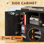Meuble de rangement de bureau avec serrure, classeur latéral en bois à 1 tiroir sur roulettes, support d'imprimante avec étagères de rangement ouvertes pour bureau à domicile
