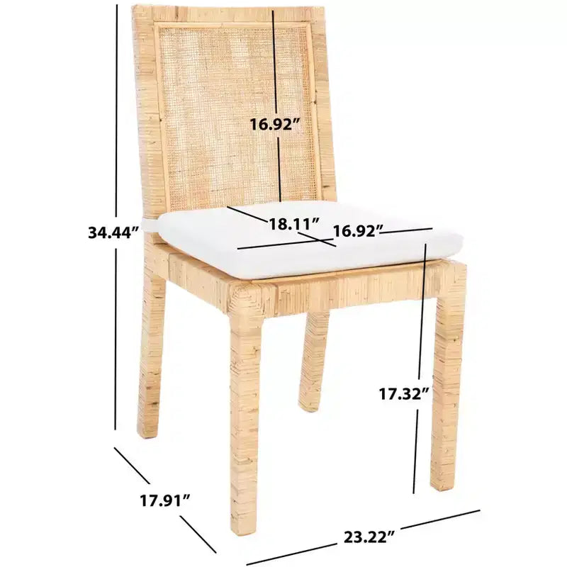 Chaise de salle à manger Tojo en rotin avec coussin (Lot de 2) - DCH6502 - Safavieh