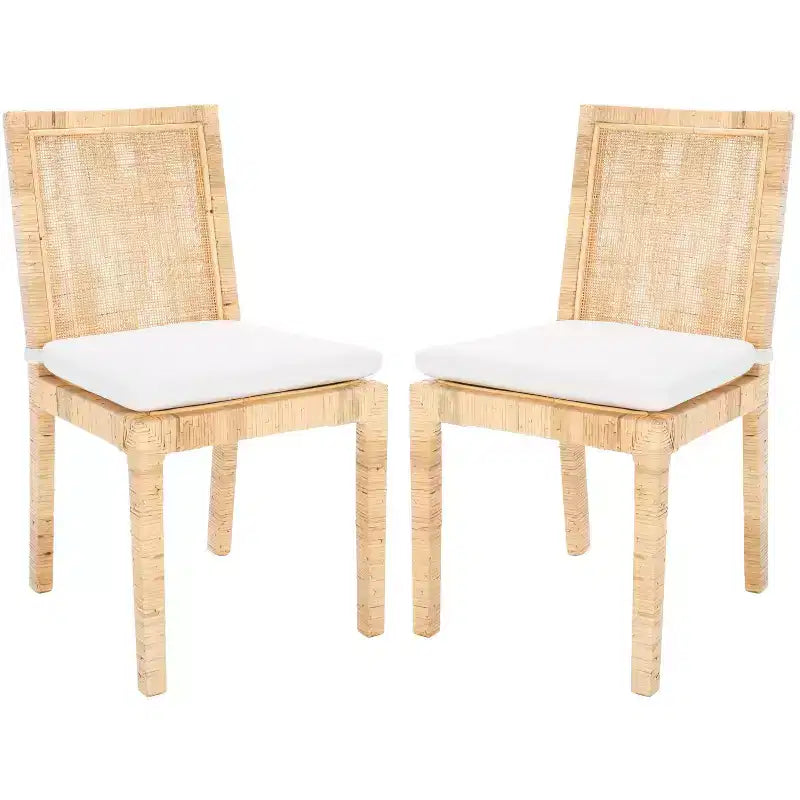 Chaise de salle à manger Tojo en rotin avec coussin (Lot de 2) - DCH6502 - Safavieh