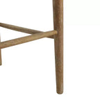 Tabouret de bar GDFStudio Wracy en bois d'hévéa, dossier en rotin, garni de tissu, repose-pieds, marron clair