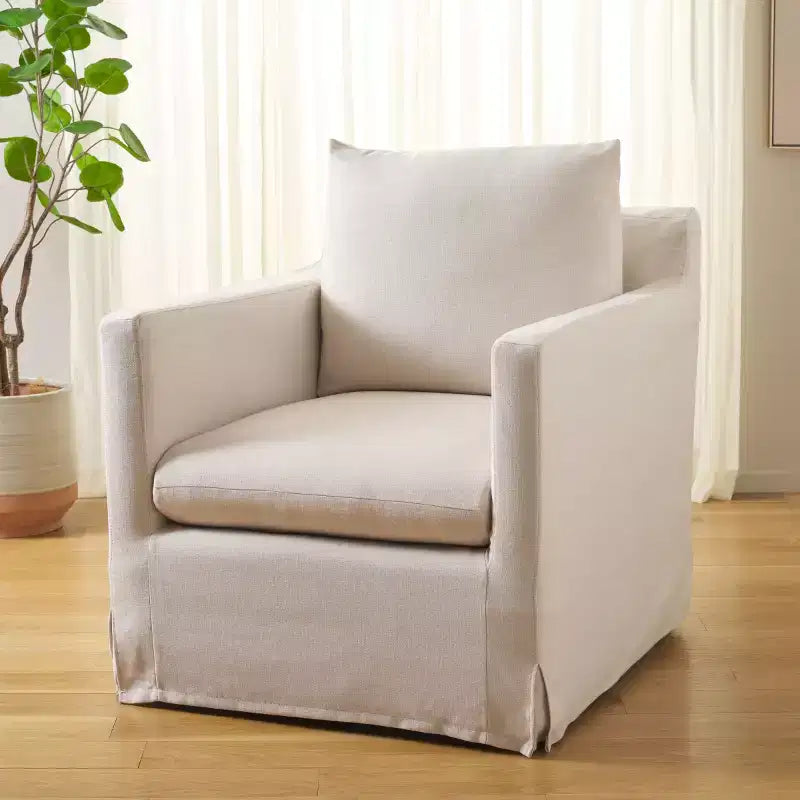 Fauteuil d'appoint pivotant Hadara - ACH4513A - Ivoire - Safavieh