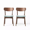 Christopher Knight Home Lucious Modern Upholstered Dining Chairs (Set of 2), Mint/Walnut