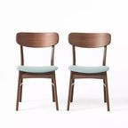 Christopher Knight Home Lucious Modern Upholstered Dining Chairs (Set of 2), Mint/Walnut