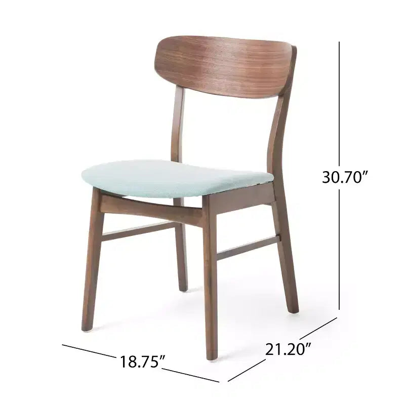 Christopher Knight Home Lucious - Chaises de salle à manger modernes rembourrées (Lot de 2), Menthe/Noyer