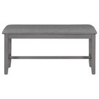 Ensemble de salle à manger rectangulaire 6 pièces en bois Whisen avec 4 chaises en tissu et un banc