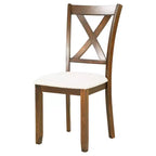 Ensemble de salle à manger rectangulaire 6 pièces en bois Whisen avec 4 chaises en tissu et un banc