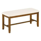 Ensemble de salle à manger rectangulaire 6 pièces en bois Whisen avec 4 chaises en tissu et un banc