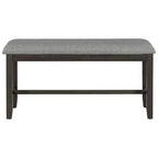 Ensemble de salle à manger rectangulaire 6 pièces en bois Whisen avec 4 chaises en tissu et un banc