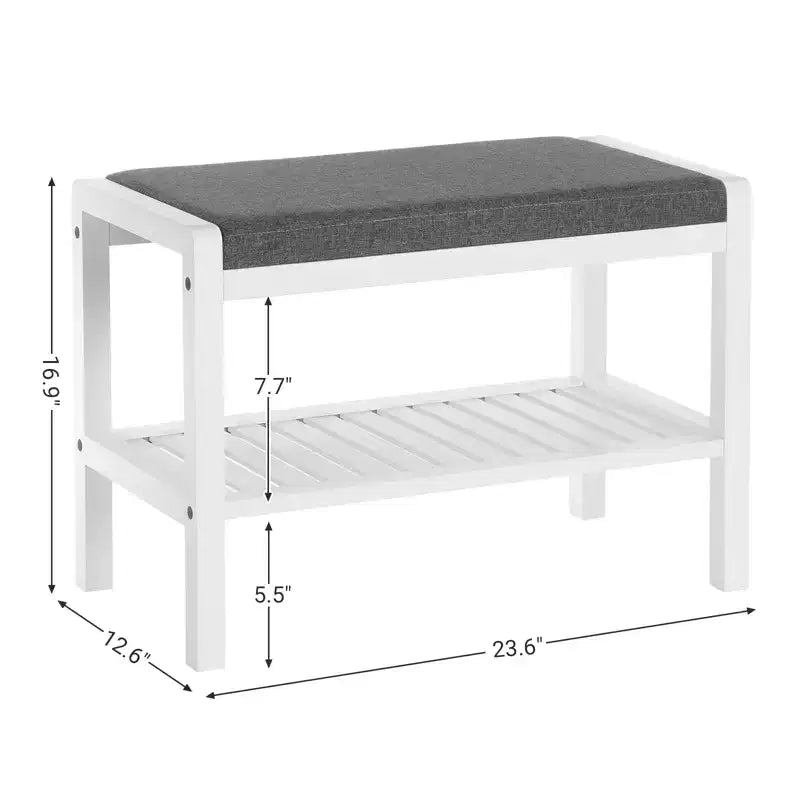 Banc à chaussures SONGMICS avec coussin rembourré, étagère de rangement, organisateur de chaussures