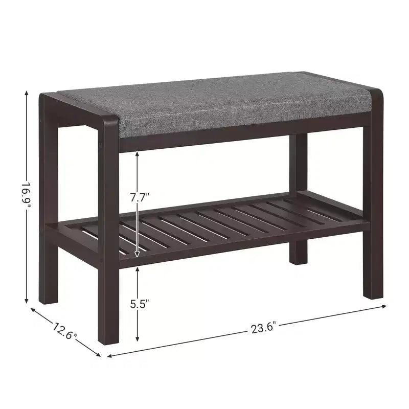 Banc à chaussures SONGMICS avec coussin rembourré, étagère de rangement, organisateur de chaussures