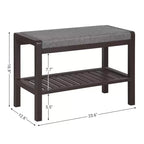 Banc à chaussures SONGMICS avec coussin rembourré, étagère de rangement, organisateur de chaussures