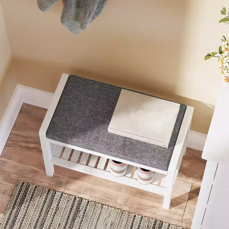 Banc à chaussures SONGMICS avec coussin rembourré, étagère de rangement, organisateur de chaussures
