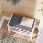 Banc à chaussures SONGMICS avec coussin rembourré, étagère de rangement, organisateur de chaussures