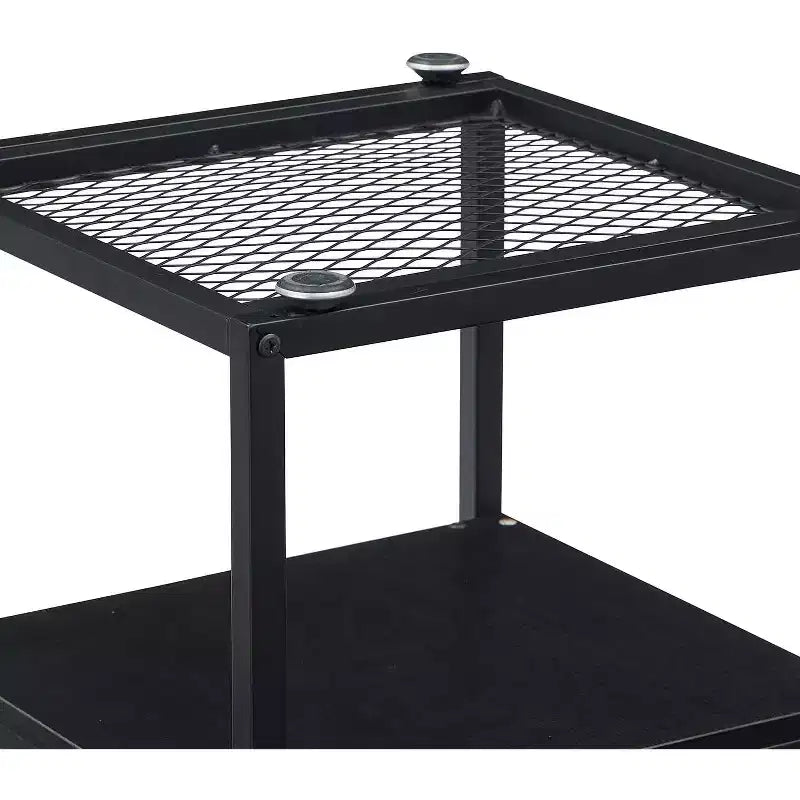 VECELO Tables de chevet 3 tiroirs/étagères avec dessus en verre, marron/noir (lot de 1 ou 2)