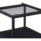 VECELO Tables de chevet 3 tiroirs/étagères avec dessus en verre, marron/noir (lot de 1 ou 2)