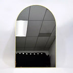 Miroir de cheminée arqué 26 x 38, Noir/Doré-HOMLUX : Cadre en métal, fixation murale, décor moderne