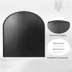 Miroir de cheminée arqué 26 x 38, Noir/Doré-HOMLUX : Cadre en métal, fixation murale, décor moderne