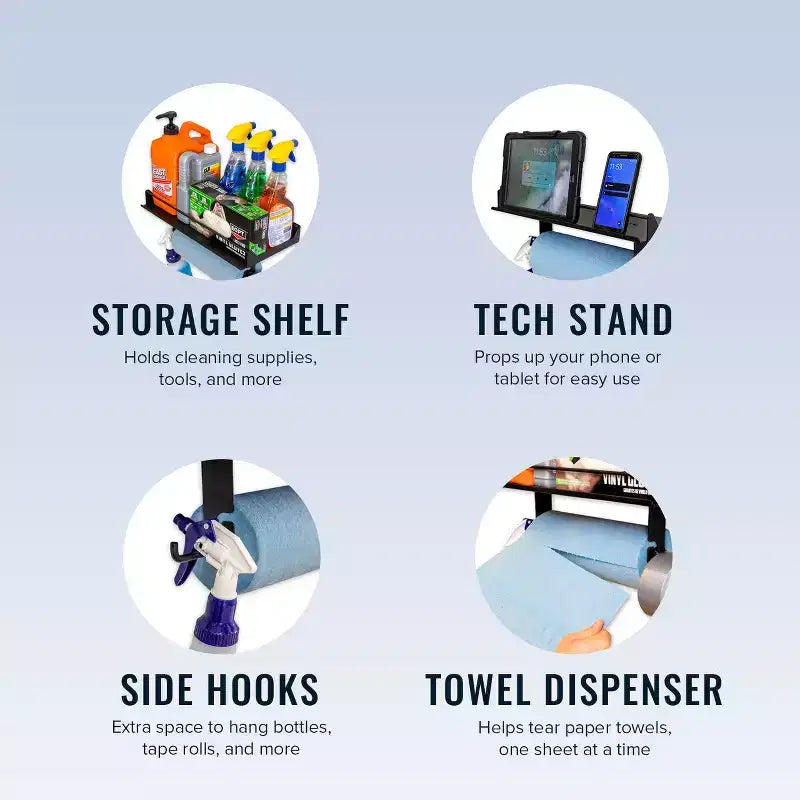 Distributeur d'essuie-tout et étagère murale Quick Clean StoreYourBoard