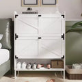 Farmhouse Shoe Cabinet with Doors, Shoe Storage Cabinet with Adjustable Shelves, Wooden Shoes Rack for Entryway, Hallway, Closet, Living Room