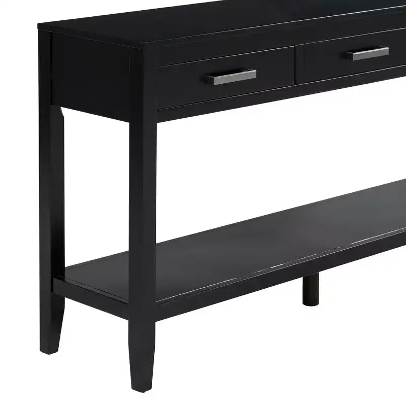 Console d'entrée contemporaine Whisen à 3 tiroirs, table d'appoint de canapé avec une étagère ouverte