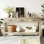 Console d'entrée contemporaine Whisen à 3 tiroirs, table d'appoint de canapé avec une étagère ouverte