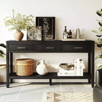 Console d'entrée contemporaine Whisen à 3 tiroirs, table d'appoint de canapé avec une étagère ouverte