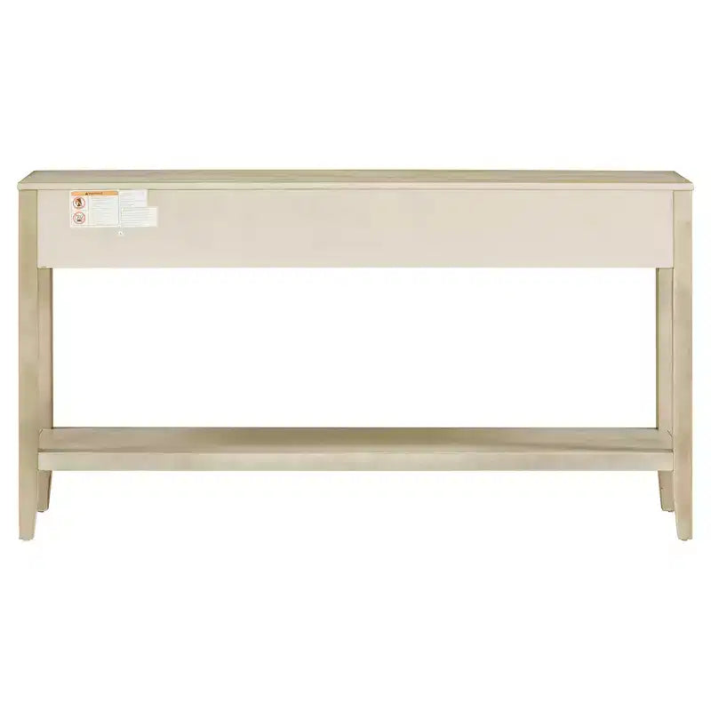 Console d'entrée contemporaine Whisen à 3 tiroirs, table d'appoint de canapé avec une étagère ouverte