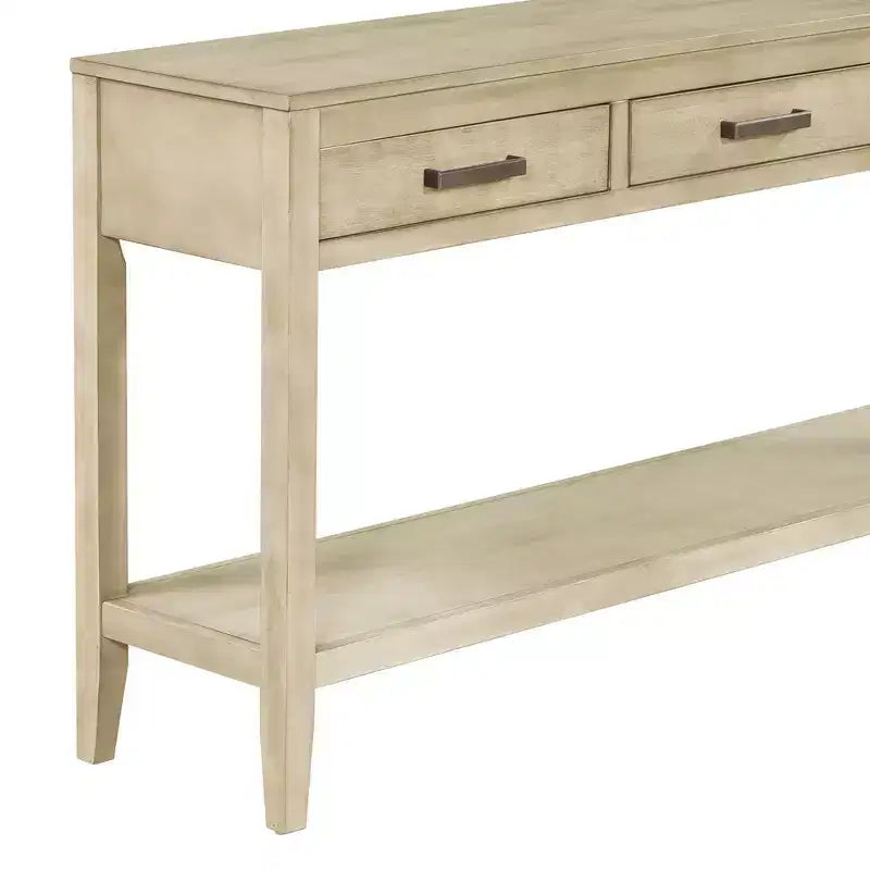 Console d'entrée contemporaine Whisen à 3 tiroirs, table d'appoint de canapé avec une étagère ouverte