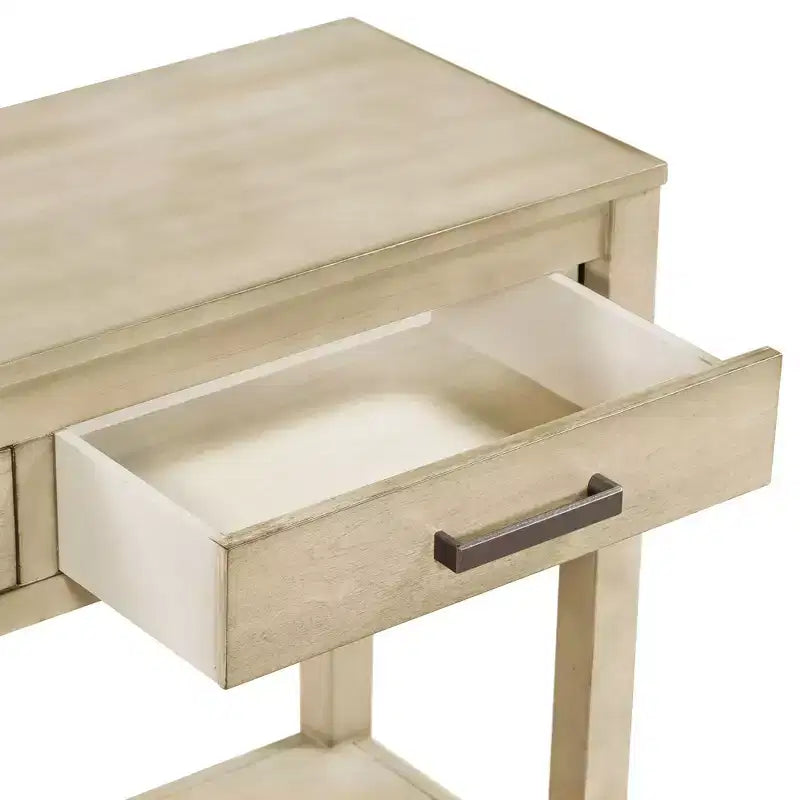 Console d'entrée contemporaine Whisen à 3 tiroirs, table d'appoint de canapé avec une étagère ouverte