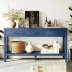 Console d'entrée contemporaine Whisen à 3 tiroirs, table d'appoint de canapé avec une étagère ouverte