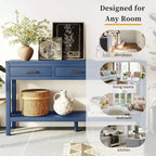 Console d'entrée contemporaine Whisen à 3 tiroirs, table d'appoint de canapé avec une étagère ouverte