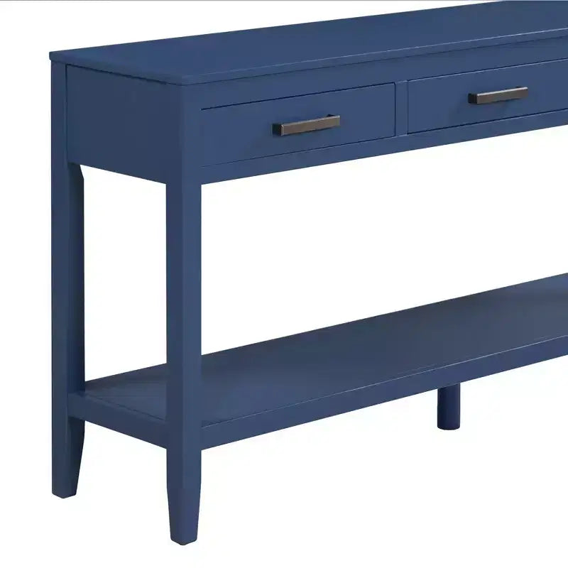 Console d'entrée contemporaine Whisen à 3 tiroirs, table d'appoint de canapé avec une étagère ouverte
