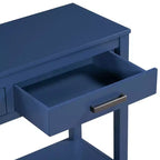 Console d'entrée contemporaine Whisen à 3 tiroirs, table d'appoint de canapé avec une étagère ouverte