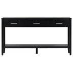 Console d'entrée contemporaine Whisen à 3 tiroirs, table d'appoint de canapé avec une étagère ouverte
