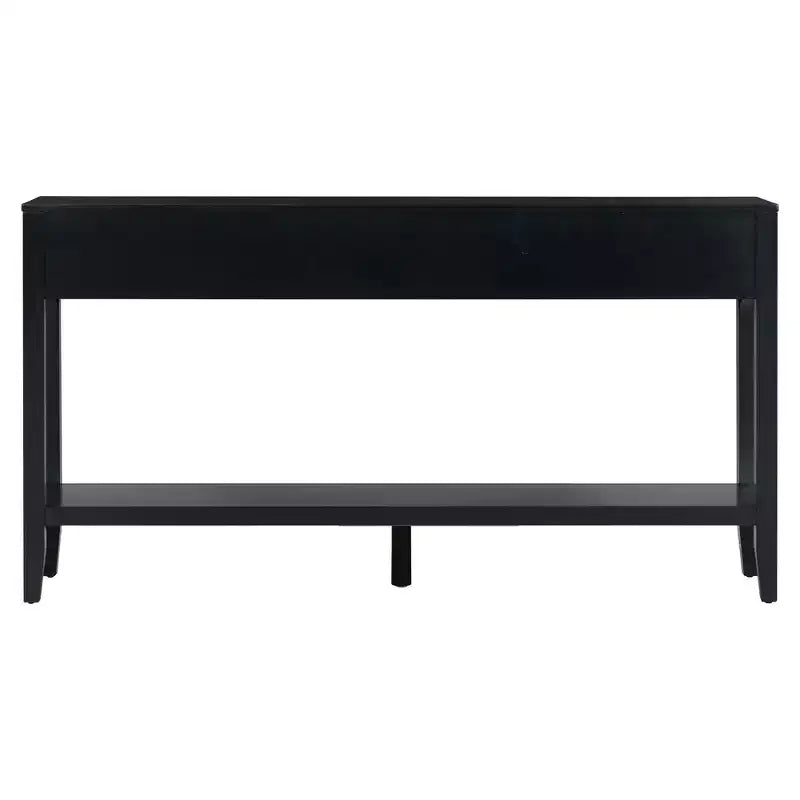 Console d'entrée contemporaine Whisen à 3 tiroirs, table d'appoint de canapé avec une étagère ouverte
