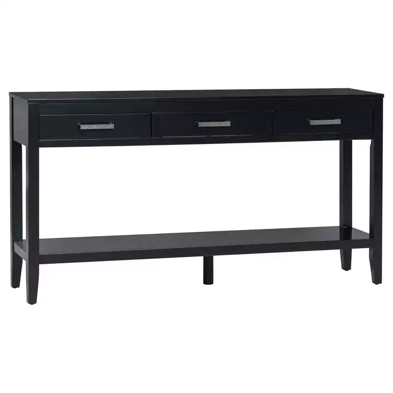 Console d'entrée contemporaine Whisen à 3 tiroirs, table d'appoint de canapé avec une étagère ouverte