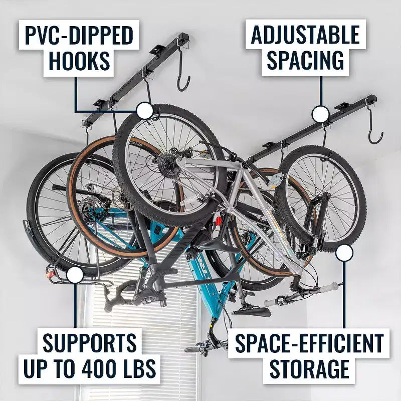 Plafond Teal Triangle G-Bike | Système de Rangement de Plafond Ajustable | Peut Contenir Jusqu'à 8 Vélos