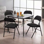 SUGIFT Lot de 4 chaises pliantes rembourrées en tissu, chaises de salle à manger portables, noires
