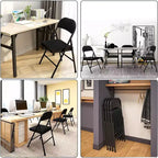 SUGIFT Lot de 4 chaises pliantes rembourrées en tissu, chaises de salle à manger portables, noires