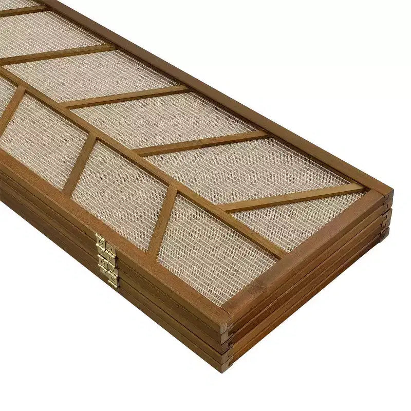 Paravent avec insert en jute Découpe géométrique en bois 180 cm de haut