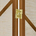 Paravent avec insert en jute Découpe géométrique en bois 180 cm de haut