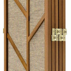 Paravent avec insert en jute Découpe géométrique en bois 180 cm de haut